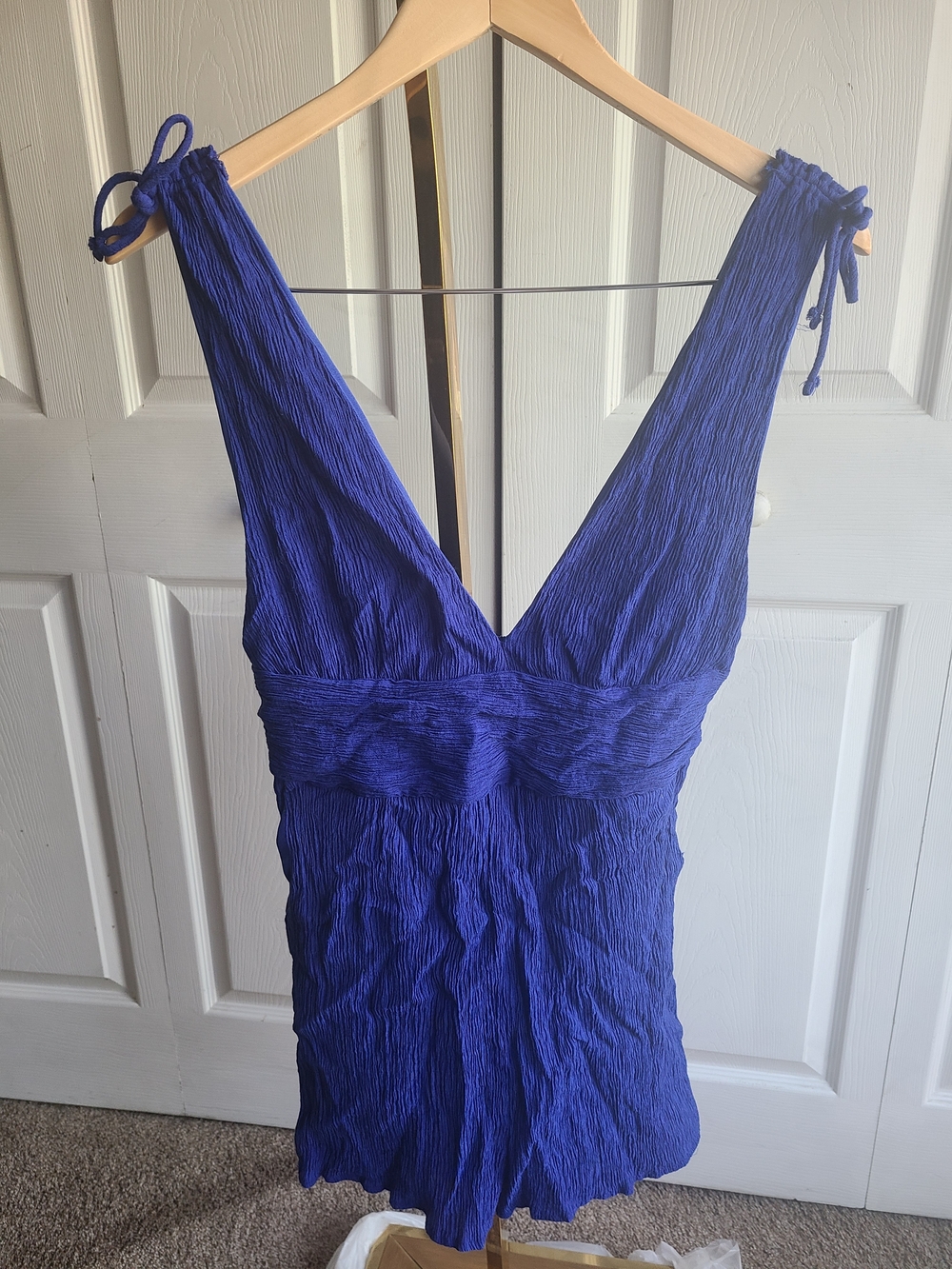 Deep V-Neck Royal Blue Sleeveless Romper